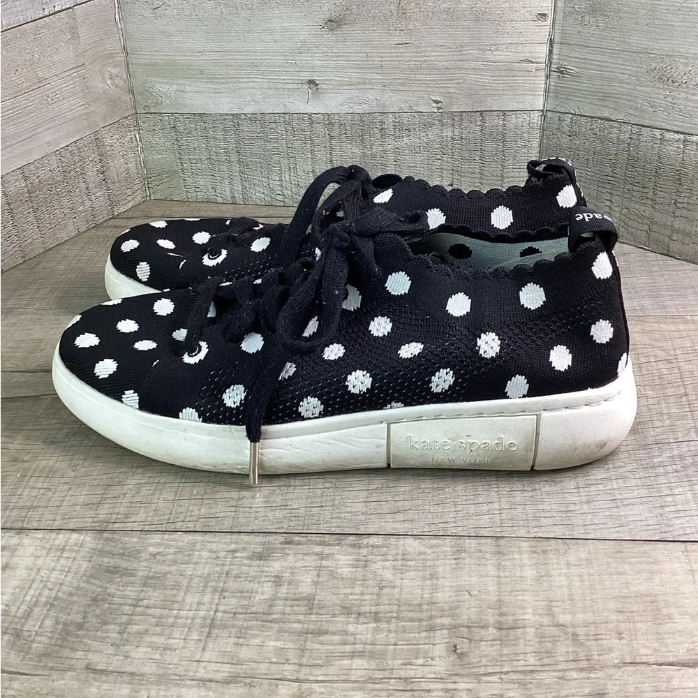Kate‎ Spade Lift Knit Geo Black white dots Women Size 9.5